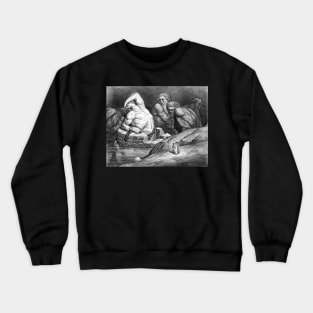 The Titans and Giants in Hell - Dante's Inferno -Gustave Dore Crewneck Sweatshirt